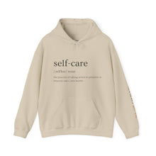 Cargar imagen en el visor de la galería, CROWN&#39;D LuxeComfort Unisex Hooded Sweatshirt - Self-care definition
